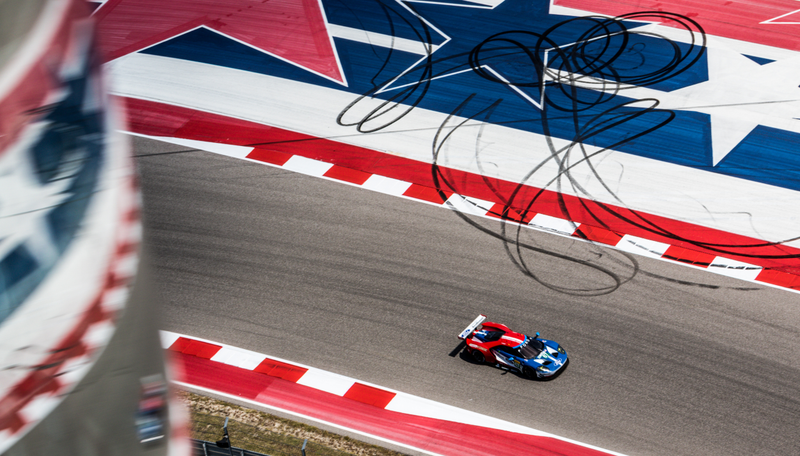 Cooper MacNeil spectacularly autographed COTA, after winning the Ferrari Challenge race Saturday morning.